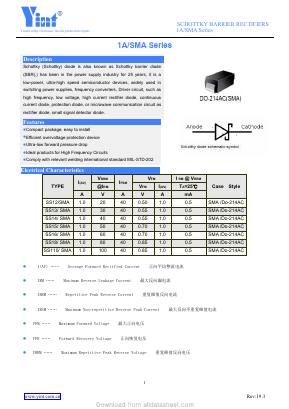 SS16 Datasheet PDF Shanghai Yint Electronic Co., Ltd.