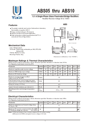 ABS10 Datasheet PDF Shenzhen Yixinwei Technology Co., Ltd.