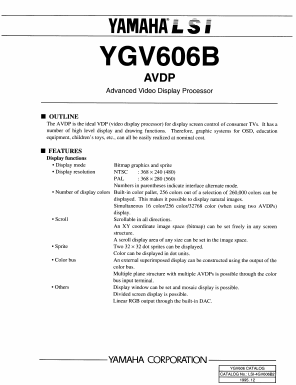 YGV606B Datasheet PDF Yamaha Corporation