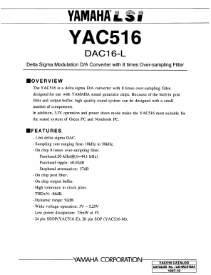 YAC516-M Datasheet PDF Yamaha Corporation