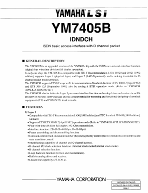 YM7405B Datasheet PDF Yamaha Corporation