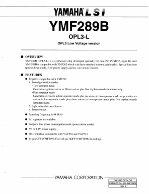 YMF289B-S Datasheet PDF Yamaha Corporation