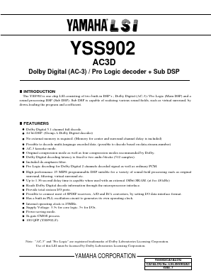 YSS902-F Datasheet PDF Yamaha Corporation