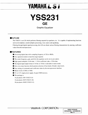 YSS231-D Datasheet PDF Yamaha Corporation