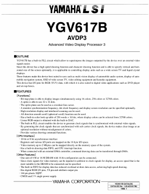 YGV617B Datasheet PDF Yamaha Corporation