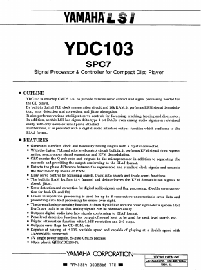 YDC103 Datasheet PDF Yamaha Corporation