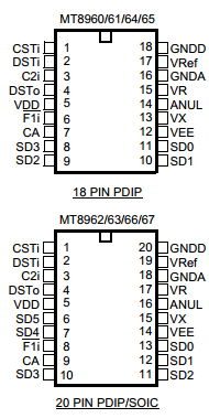 MT8963ASR Datasheet PDF Zarlink Semiconductor Inc