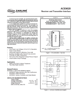 ACE9020KG Datasheet PDF Zarlink Semiconductor Inc