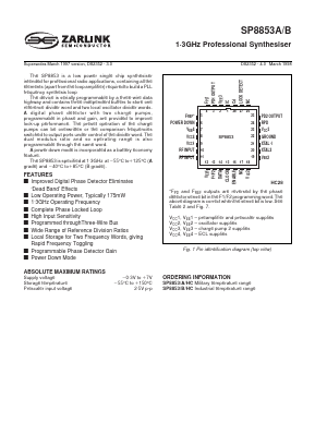 SP8853B Datasheet PDF Zarlink Semiconductor Inc