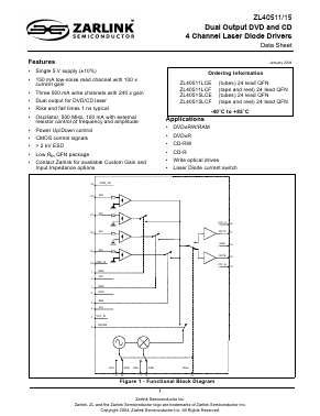 ZL40511 Datasheet PDF Zarlink Semiconductor Inc
