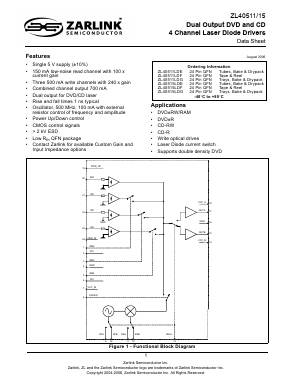 ZL40515LDE Datasheet PDF Zarlink Semiconductor Inc
