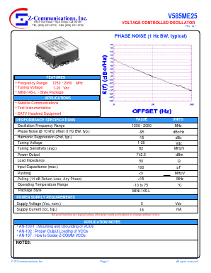 V585ME25 Datasheet PDF Z-Communications, Inc