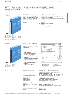 MS220K Datasheet PDF ZIEHL industrie-elektronik GmbH   Co KG