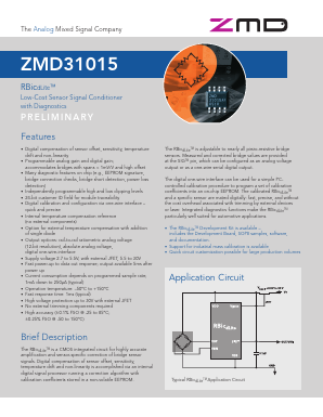 ZMD31015BEBS Datasheet PDF Zentrum Mikroelektronik Dresden AG
