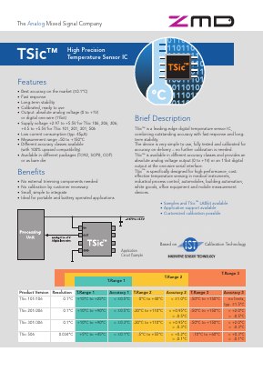 TSIC306FCT Datasheet PDF Zentrum Mikroelektronik Dresden AG