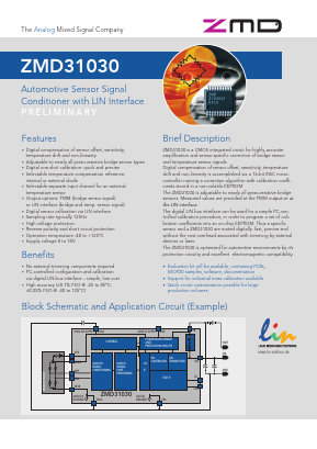 ZMD31030 Datasheet PDF Zentrum Mikroelektronik Dresden AG