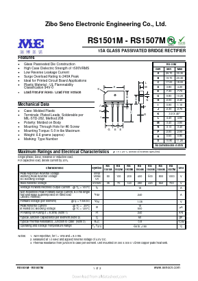 RS1506M Datasheet PDF Zibo Seno Electronic Engineering Co.,Ltd