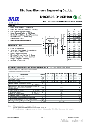 D10XB05 Datasheet PDF Zibo Seno Electronic Engineering Co.,Ltd