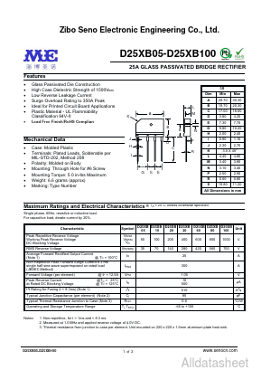 D25XB100 Datasheet PDF Zibo Seno Electronic Engineering Co.,Ltd