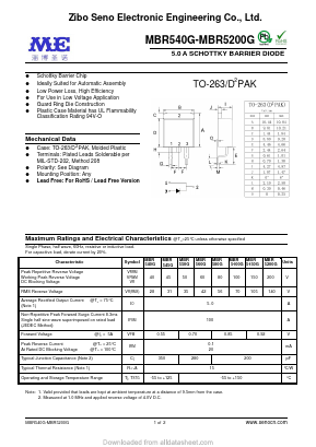 MBR5150G Datasheet PDF Zibo Seno Electronic Engineering Co.,Ltd