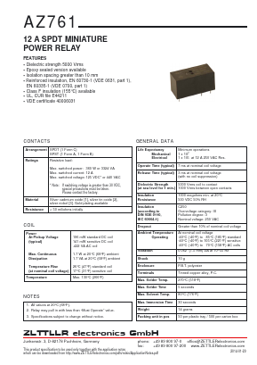 AZ761-1A-48DS Datasheet PDF Zettler Electronics