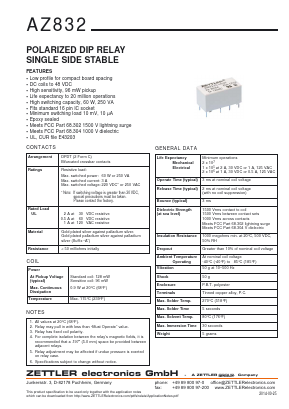 AZ832 Datasheet PDF Zettler Electronics