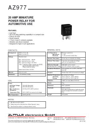 AZ977-1A-6DS Datasheet PDF Zettler Electronics