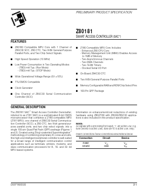 Z8018110FEC Datasheet PDF Zilog