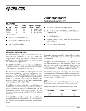 Z90203 Datasheet PDF Zilog
