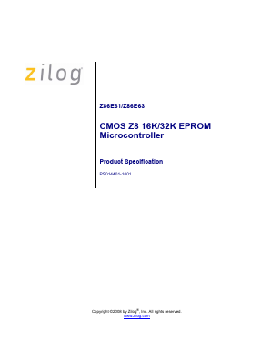 Z86E6116PSC Datasheet PDF Zilog