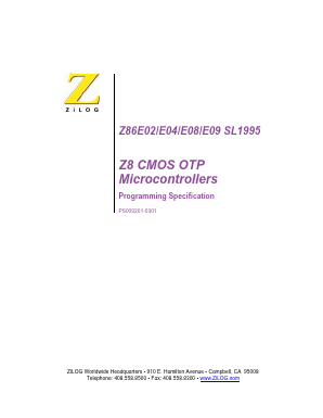 Z86E09SL1995 Datasheet PDF Zilog