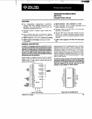 Z84C3010FEC Datasheet PDF Zilog