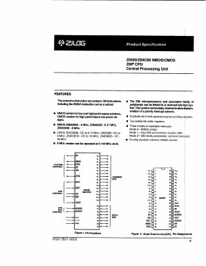 Z84C0010VEC Datasheet PDF Zilog