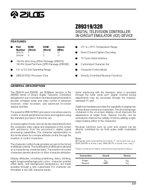 Z89319 Datasheet PDF Zilog