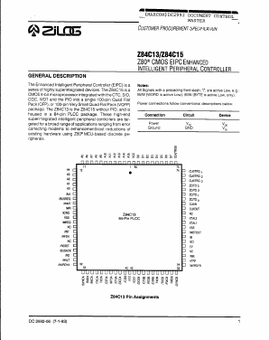 Z84C1310 Datasheet PDF Zilog