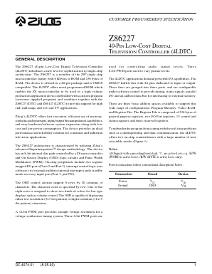 Z86227 Datasheet PDF Zilog