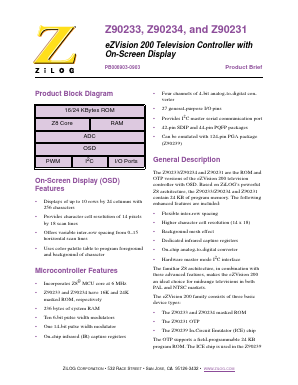 Z8933200ZCO Datasheet PDF Zilog